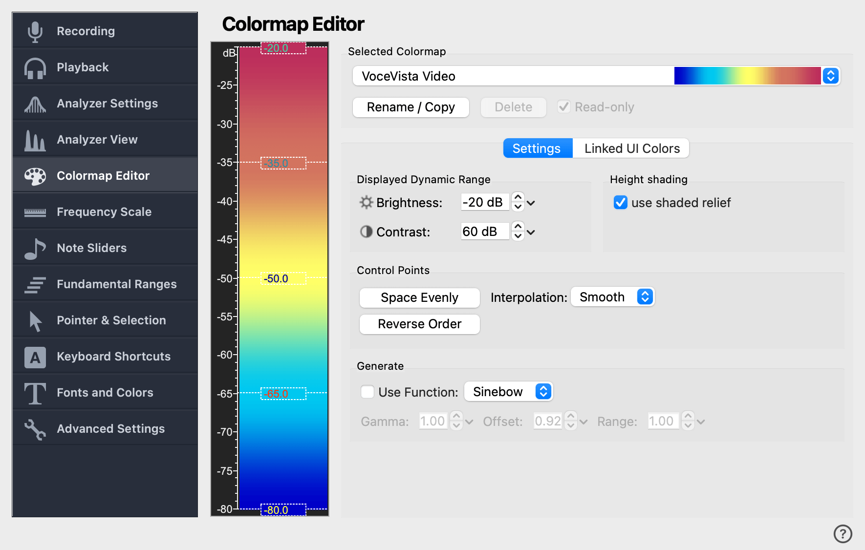 en ref settings colormap