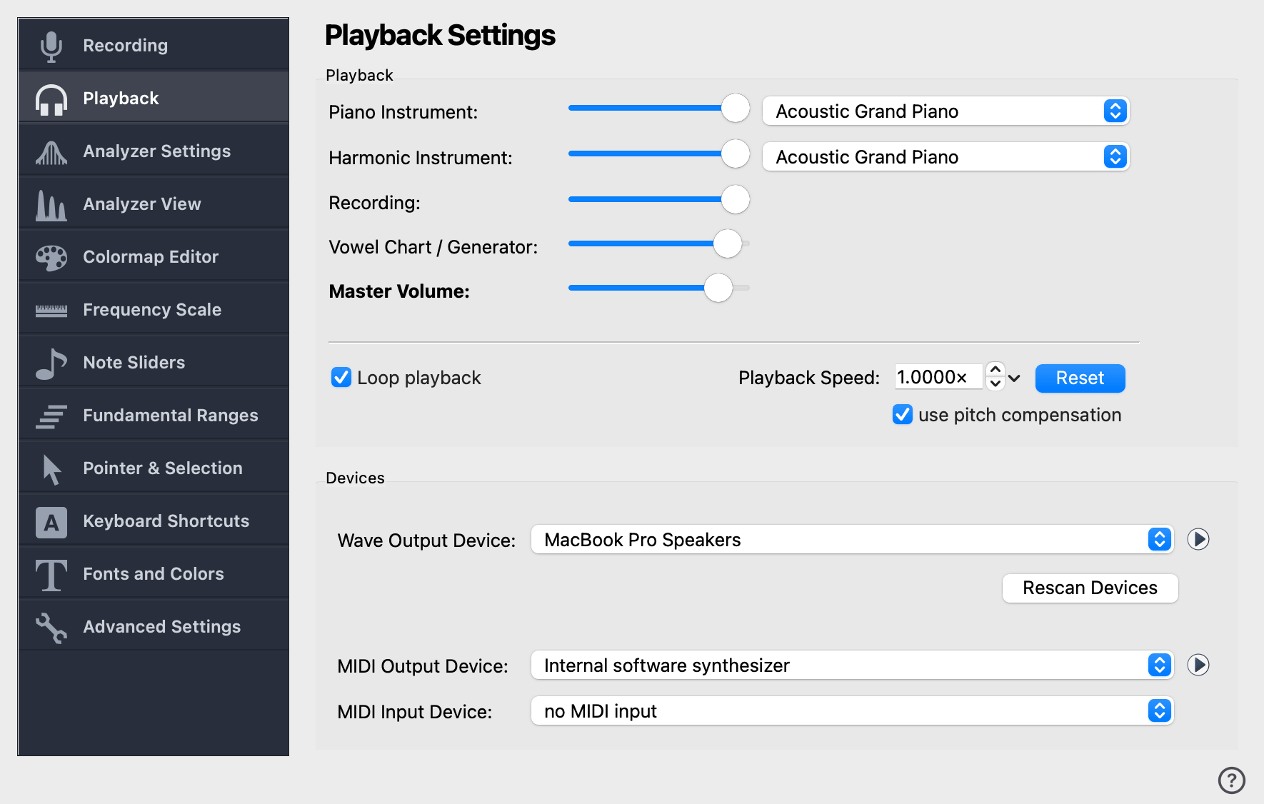 en ref settings playback