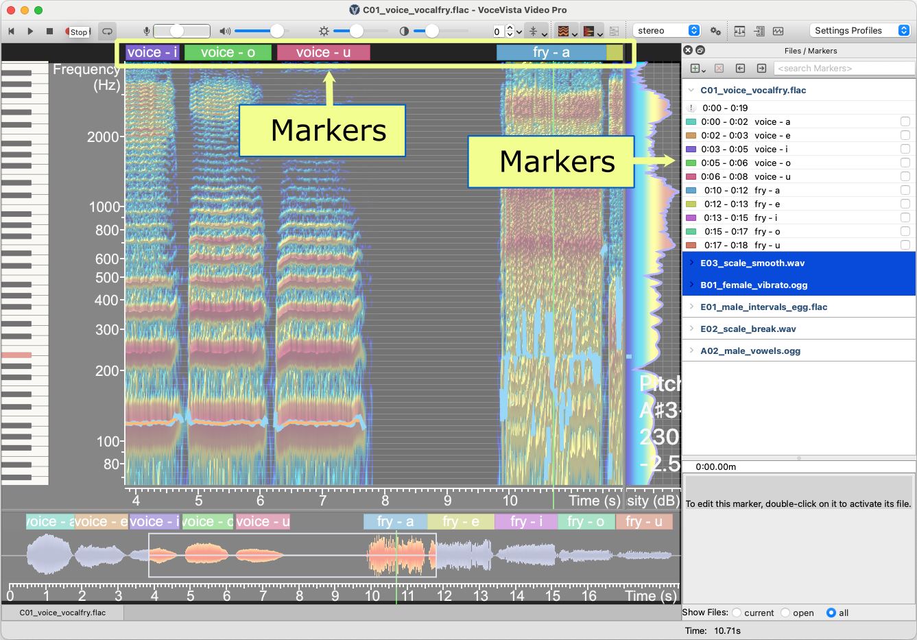 Recording with Markers